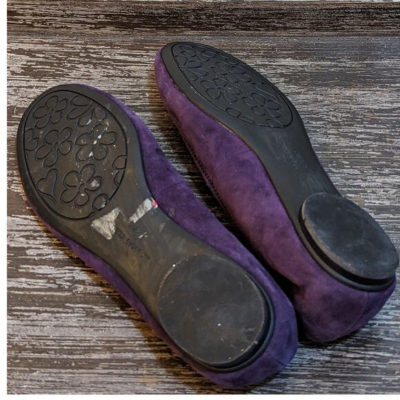 Anne Klein NWT Purple Suede Flexible Flats with Gold Accent Size 8.5 - Picture 6 of 6